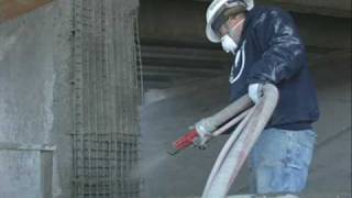 Bridge Repair Gunite Shotcrete Concrete Repair Cyclone Gunite Machine Demonstration [upl. by Nyladnek]