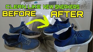 HOW TO CLEAN SNEAKERSSKECHERS IN THE WASHING MACHINE LIKE NEW [upl. by Rosemary432]