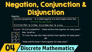 Logical Operators − Negation Conjunction amp Disjunction [upl. by Ribble620]