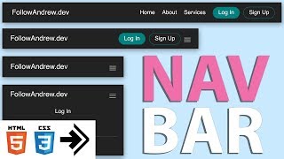 Responsive Nav Bar Tutorial  HTML CSS JS Flexbox Navigation Menu [upl. by Irret651]