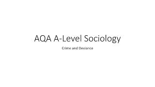 AQA ALevel Sociology crime and deviance revision [upl. by Ahset901]