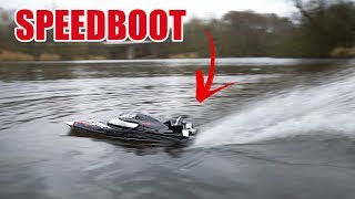 DAS SCHNELLSTE RC SPEEDBOOT FÜR ANFÄNGER  UNBOXING  REVIEW  TEST DeutschGerman [upl. by Aramoix]