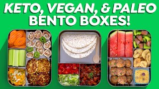 3 Easy Bento Box Lunch Ideas – Keto Vegan amp Paleo [upl. by Retsof722]