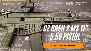 CZ BREN 2 MS PISTOL 556 NATO 11quot  First Impressions [upl. by Hamian]