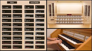 Tour of Stops  Philharmonie Essen Hauptwerk Sampleset Kuhn  Demonstration HW5 Voxus Organs [upl. by Esertal]