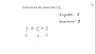 Estructura de Lewis del disulfuro de carbono CS2 [upl. by Nee]