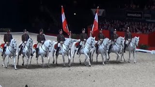 Viennas Spanish Riding School Lipizzaner Horse Performance Wembley London [upl. by Ellenyl]