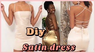 How to sew a satin dress  satin dress tutorial [upl. by Annoyek]