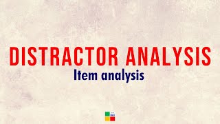 Distractor Analysis  Item analysis Assessment and Evaluation  tsineng [upl. by Bronwen]