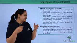 Class 12th – Importance of Decentralisation  Business Studies  Tutorials Point [upl. by Sachiko32]