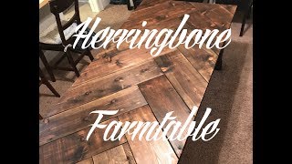 DIY Herringbone Farmhouse Table [upl. by Anecusa56]