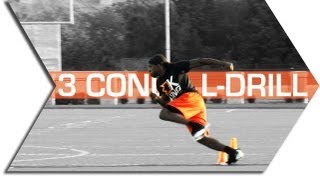 FOOTBALL AGILITY TRAINING L  DRILL 3 CONE [upl. by Ykcub]