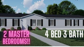 This Mobile Home Has Two Master Bedrooms 4 Bed 3 Bath Admiral Roddy Mobile Home Tour [upl. by Berky]