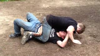 Elijah and Michael wrestling at camp [upl. by Thacker]