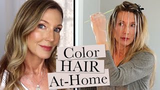 How To Color Your Hair At Home  Grey Roots  No Foil Highlights [upl. by Bela]