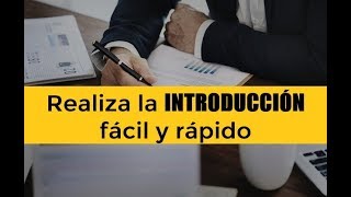 CÓMO HACER LA INTRODUCCIÓN DE UN TRABAJO DE INVESTIGACIÓN [upl. by Nahtanod]