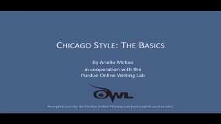 Chicago Style The Basics [upl. by Haidabej]