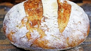 Crusty NoKnead Artisan Bread  How to make noknead bread [upl. by Ahsilahs]