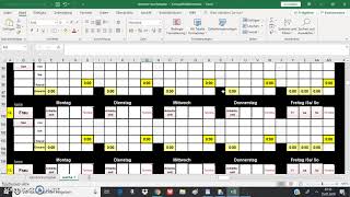 excel wochendienstplan kostenlose vorlage 16 mitarbeiter  schichtplanungssystem [upl. by Tiffi]