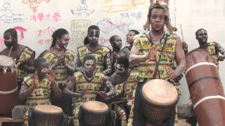 djembe precaution Unity Drum in Cape Coast Ghana [upl. by Nesnej611]