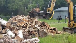 Firewood Processing with a MiniExcavator [upl. by Yenatirb]