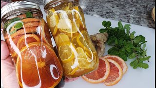 HONEY CITRUS PRESERVE  Honey Lemon Ginger Tea Grapefruit Mint Honey Tea [upl. by Merkley]