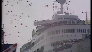 BBC news July 1982 ship arrives back form the Falklands [upl. by Gabrielli653]