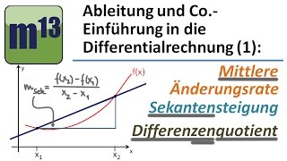 mittlere Änderungsrate  Differenzenquotient  Sekantensteigung [upl. by Georgiana]