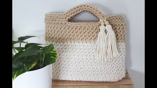 Easy crochet handbag tutorial step by step beginners friendly Torebka na szydełku ścieg ukośny [upl. by Nnael141]