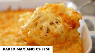 CHEESY BAKED MAC AND CHEESE  Thanksgiving Sides  Macaroni Pie [upl. by Froehlich]