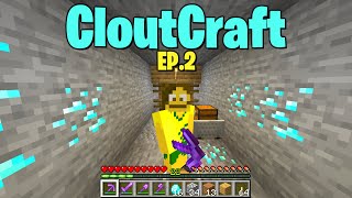 Abandoned mineshaft and DIAMONDS CloutCraft EP2 [upl. by Afrikah]