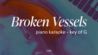 Broken Vessels Amazing Grace  Hillsong Worship  Piano Karaoke Original Key of G [upl. by Nwahsirhc539]