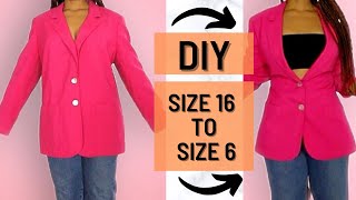 2 DIY NO SEW BLAZER ALTERATIONS  5 MIN REVERSIBLE CLOTHING HACKS [upl. by Ades]