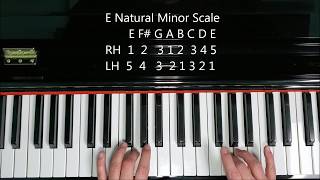 E Minor Scale on Piano Natural Harmonic amp Melodic [upl. by Aneret922]