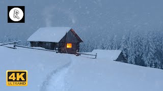 Snowstorm Blizzard amp Howling Winds  10 Hours Relaxing Sounds for Sleep Insomnia Wooden Cabin 4K [upl. by Iralam]