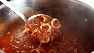 Calamari Marinara  Tender Calamari in Tomato Sauce Recipe [upl. by Berny]