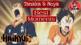 Haikyuu Best Moments  Tanaka and Nishinoya Dub [upl. by Angelika]