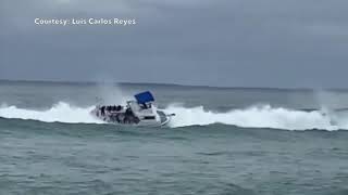 VIDEO Man thrown from boat in Boynton Beach Inlet [upl. by Anahsirk]