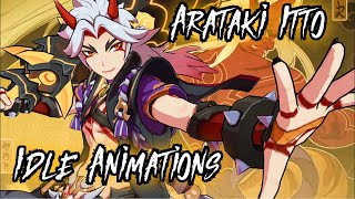 Arataki Itto  ALL IDLE ANIMATIONS [upl. by Mersey]