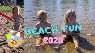 Beach Fun Day Kids 2020  Kids on the beach VLOG Day [upl. by Aikan]