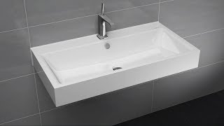 Wallhung washbasin with overflow installation  PURO and SILENIO  KALDEWEI [upl. by Chandos]