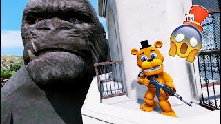 ADVENTURE ANIMATRONICS vs EVIL KING KONG GTA 5 Mods FNAF RedHatter [upl. by Lyndy]