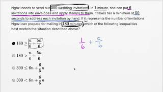 Linear inequality word problems — Harder example  Math  SAT  Khan Academy [upl. by Yedoc]