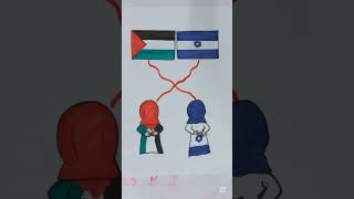 Palestine and Israel drawing  Hamna Arts hamnaarts art drawing [upl. by Justus767]