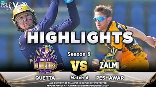 Quetta Gladiators vs Peshawar Zalmi  Full Match Highlights  Match 4  22 Feb  HBL PSL 2020 [upl. by Ytsirc]