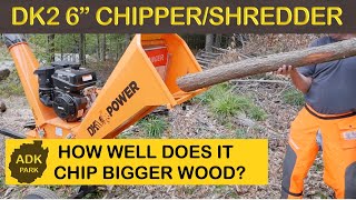 DK2 6quot COMMERCIAL CHIPPER SHREDDER REVIEW TAKE 2  SOME BIGGER WOOD [upl. by Remoh]