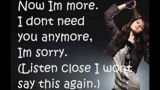 Selena Gomez amp The Scene  I Wont Apologize  Lyrics On Screen [upl. by Silvia]