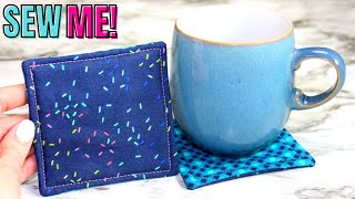 HOW TO MAKE A COASTER Easy beginner sewing tutorial DIY COASTER SEWING TUTORIAL easy home decor [upl. by Lucita]