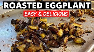 Roasted Eggplant Aubergine In Oven  Easy Vegan Recipe [upl. by Orodisi592]