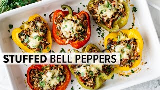 STUFFED PEPPERS  stuffed bell peppers recipe  meal prep tips [upl. by Nelyk]